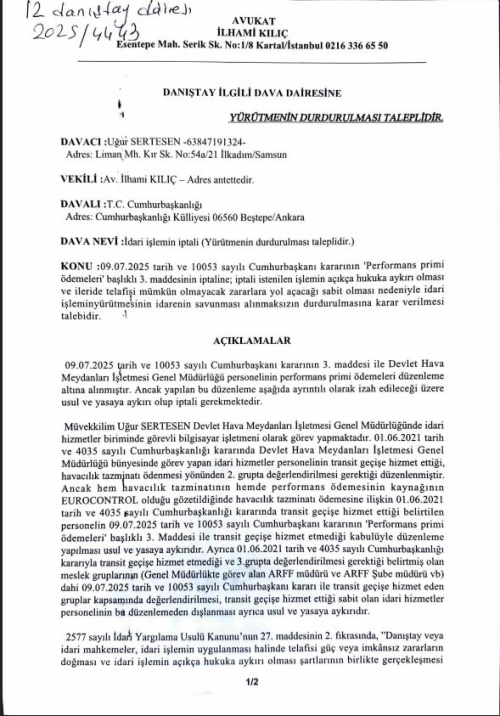 MAHKEME YAZIŞMALARI