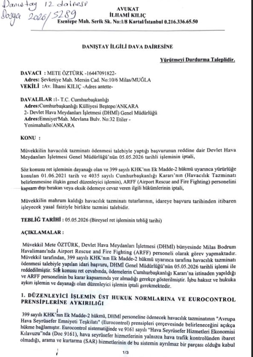 MAHKEME YAZIŞMALARI
